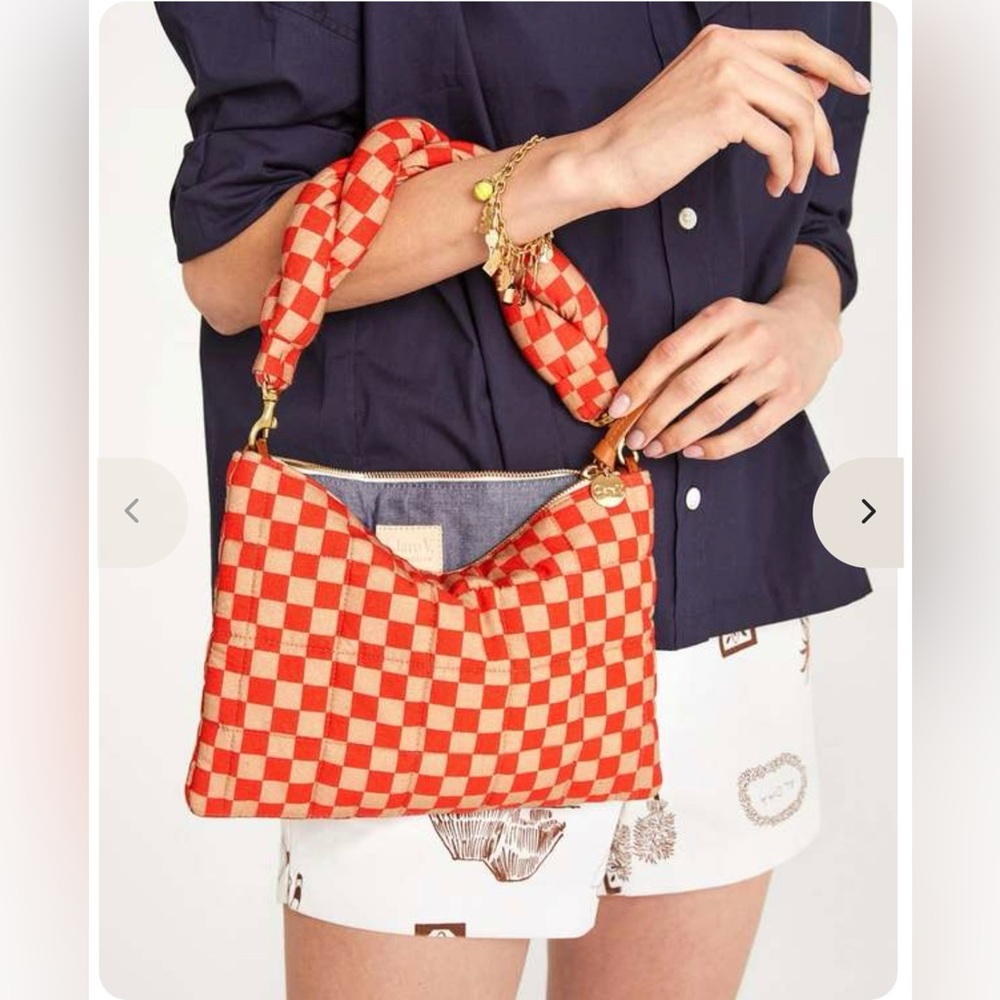 CLARE V. FLAT CLUTCH WITH TABS - POPPY/KHAKI QUILTED
CHECKER - NWT - Picture 2 of 9
